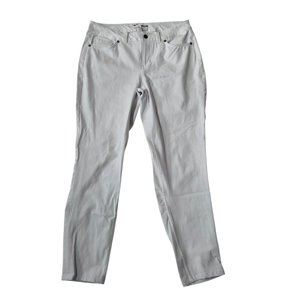 Nike Dri Fit Womens Golf Pants 30x30 Light Gray Off White Xavier Logo Slim